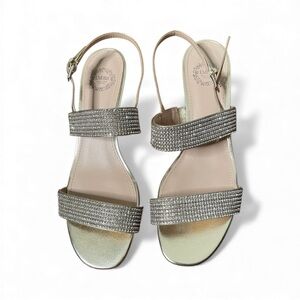 I. Miller Rhinestone Strap Gold Wedge